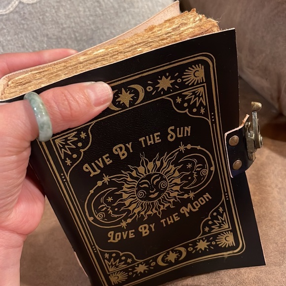 🕯✨Handwoven 100% Genuine Leather & Cotton Celestial Journal ✨🕯Spellbook … - Picture 1 of 17